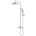 Exposed Brass Matte Black Rain Shower System