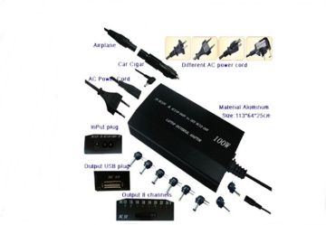 100w 12– 24 V Universal Laptop Ac Adaptor For Car Use Laptops Wth 8pcs Diffrent Tips