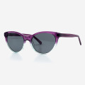 Cat Eye Curved Acetate Women&#39;s Solglasögon