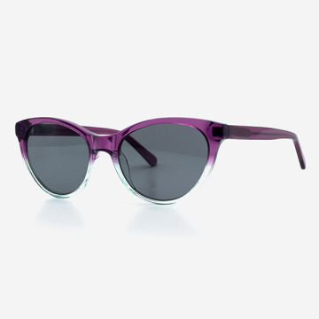 Cat Eye melengkung Sunglasses Wanita Acetate