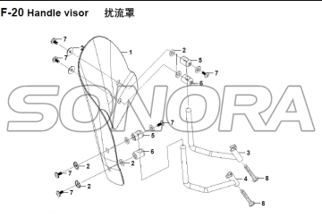 F-20 Handle visor for XS125T-16A Fiddle III Spare Part Top Quality