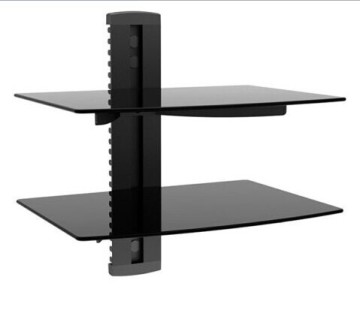 Hot Selling Aluminum and Tempered Glass set top box tv mount dvd wall bracket
