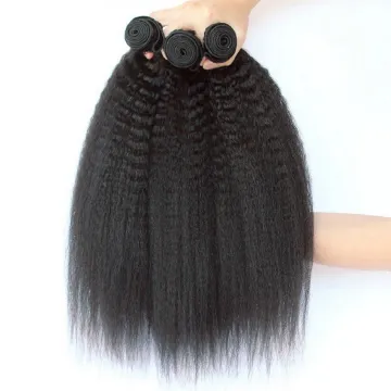 Raw Mink Brazilian Double Drawn Virgin Human Hair Extension Yaki Kinky Straight Natural Cuticle Aligned Human Hair Bundle Vendor