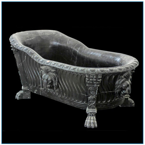 Gothic Black Marble Bathtub med Lion Head