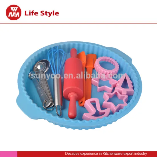 multiply use silicone kids cake/cookies/bread mould with spoons/flour stick/ Pastry brushes