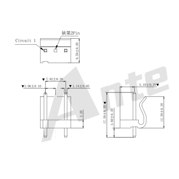 MX3.96mm chuỗi kết nối Wafer 180 ° AW3962V-03P-K01