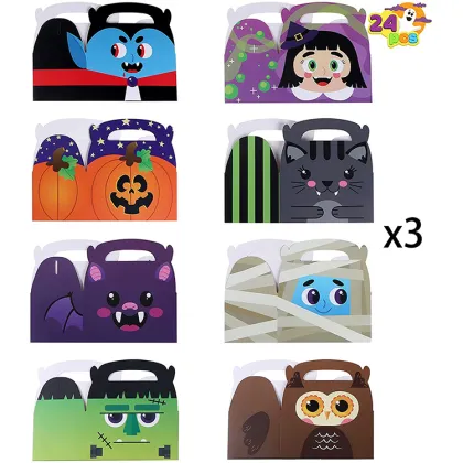 Halloween Cardboard Gift Box - Funny Little Devil Donut Cake Box with Handle