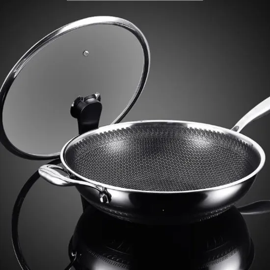 No-smoke 304 Double-sided Full-screen Stainless Steel Pan