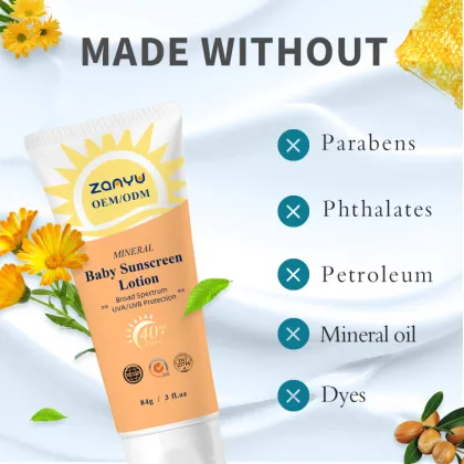 Private Label Kids SPF 40+ Sunscreen Lotion - 100% Premium Mineral Sun Protection Cream