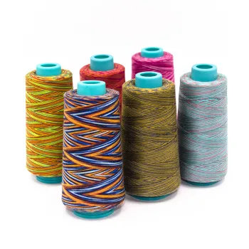 40/2 and 20/2 Rainbow Embroidery Thread for 3000m Overlocking Machine with 5 Threads