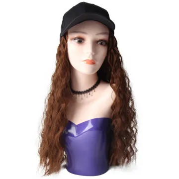 Promotion price synthetic hair baseball cap wig,braided wigs,female fiber hair on sale