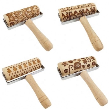 Drewniane wytłoczone ciasto dekoracja wałków do świątecznej kremówki gumpaste narzędzia gumpaste
