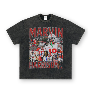 Wholesale Custom Heat Transfer Printing on T-Shirts - Vintage Washed Rugby Shirts for Men and Women