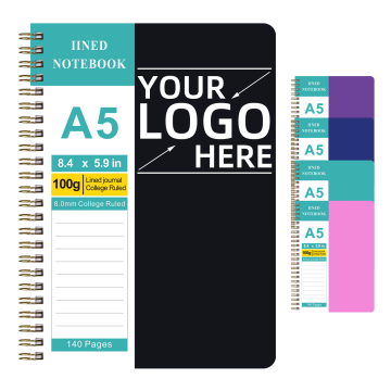 Custom Print Logo Hardcover A5 PP Spiral Journal 2024-2025 Planner Gift Notebook