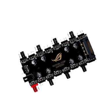RGB Fan PWM Hub: 8x 3Pin A-RGB/4Pin RGB + 8x 4Pin PWM Headers with Temperature and Light Control for M/B SYNC