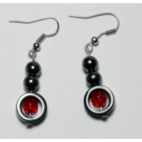 Hematite Earring with silver color finding