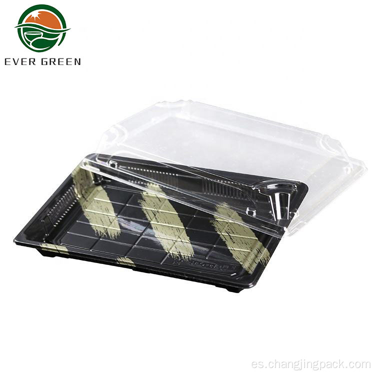 Caja de sushi de bandeja de comida desechable de plástico ecológico