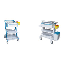 Hospital equipment treatment trolley with drawers