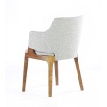 Nordic Style Dining Room Furniture Simple Design Ash Solid Wood Dining Chair Padded Seat for Commercial Restaurant