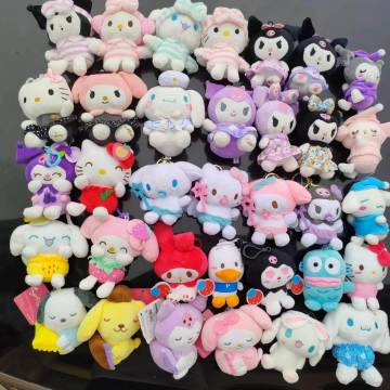 Kuromi Melody Plush Figure Toys and Sanrio Plush Keychains