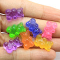 Vendita calda Orsetti gommosi in miniatura Candy Resin Flatback Cabochons 11 * 17MM GUmmy Bear Candy Abbellimento Capelli Bow Centers Crafts