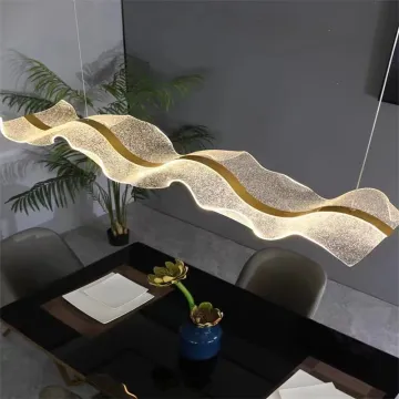 Modern Minimalist Creative Art Pendant Light Luxury Bar Wave Hanging Lamp Acrylic Chandelier" 

However, for a more SEO-friendly and concise title, consider:

"Modern Minimalist Acrylic Chandelier - Luxury Bar Wave Hanging Lamp