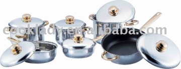 12pcs stainless steel cookware set( kitchenware, saucepan)