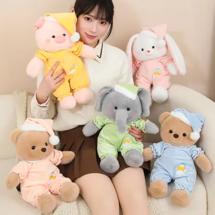 Custom Goodnight Series 40cm Plush Toys: Rabbit, Bear, Pig, Elephant Stuffed Animals