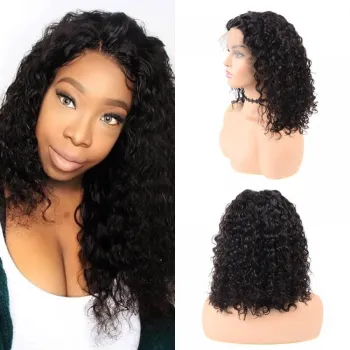 MegaLook Overnight Delivery Natural Hairline Virgin Indian Human Hair Water Wave 360 Lace Frontal Wig