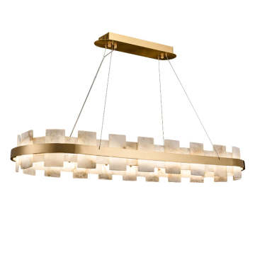 Nordic Simple Hotel Villa Dining Room Lobby Modern Oval Alabaster Chandelier