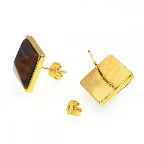 Tiger's Eye Girls Friendship Stud Earrings