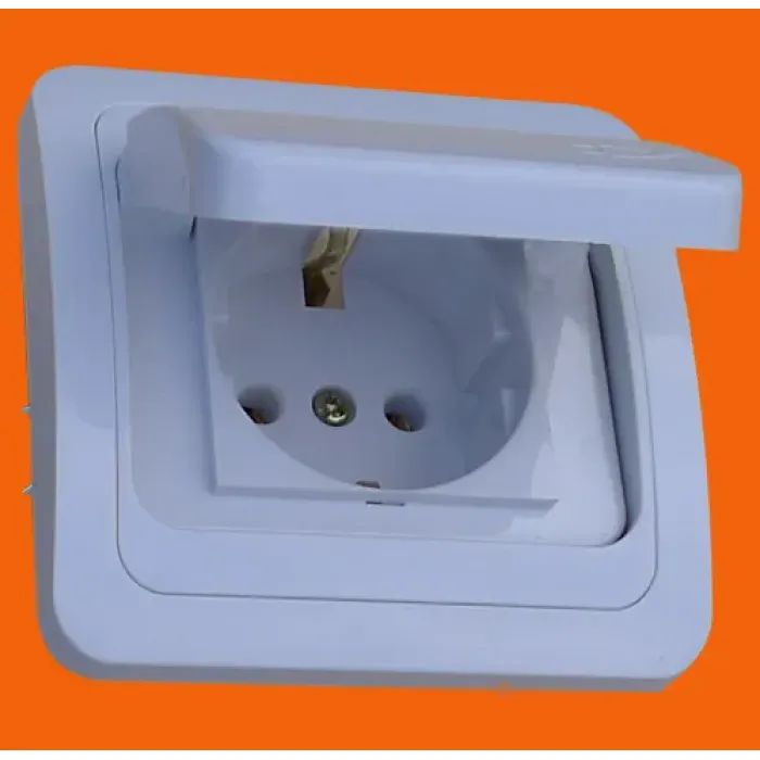 Водонепроницаемая настенная розетка Европы 10/16А с крышкой F2510