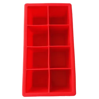 Red silicone ice ice tray