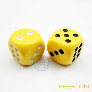 Opaque Round Big Plastic Dice 22MM