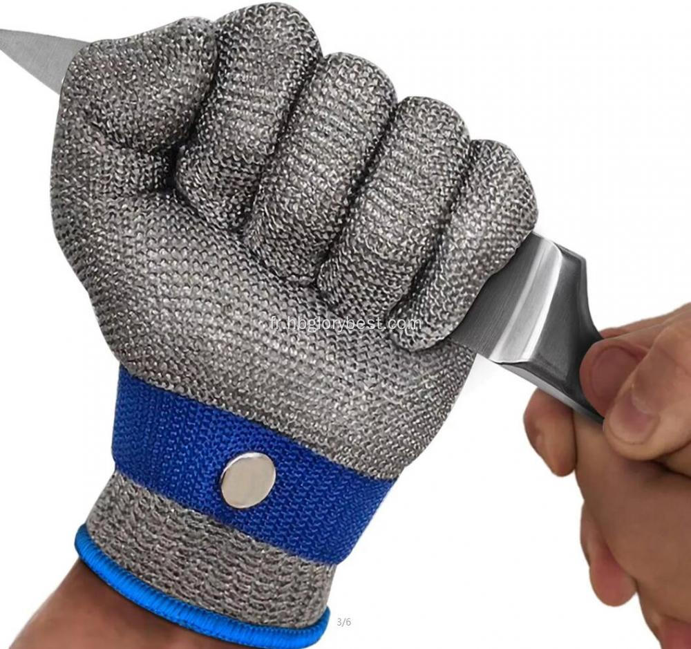 gants résistants à la coupe en acier