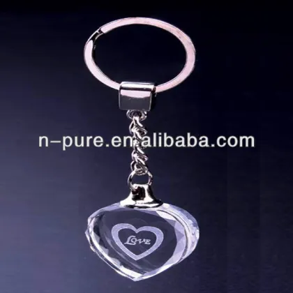 Diamond crystal heart shape keychain
