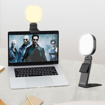 Portable Rechargeable 2000 mAh 5 Color Modes Video Conference Light with Clamp