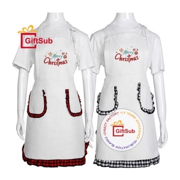Customizable Cooking Aprons with Two Pockets: Perfect for Kitchen, Dining, and Christmas Occasions
