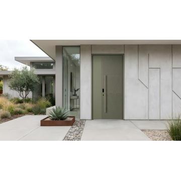 Villa moderna de alta segurança com portas frontais assimétricas