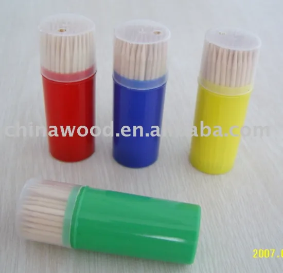 wooden toothpick --- 100pcs/PP tube