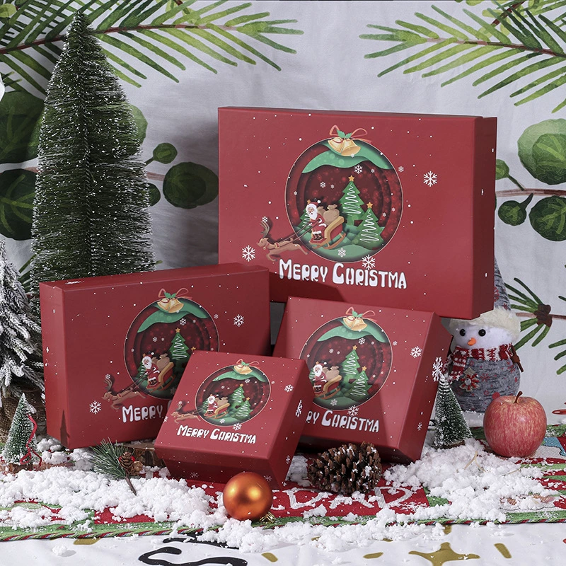 Custom Eco Friendly Christmas Paper Donuts Candy Packaging Box with Logos