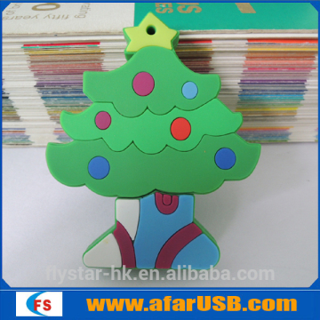 2016 hot gift PVC Christmas Tree Usb Stick 8GB,USB Pen Drive in Xmas Tree Shape with customized logo