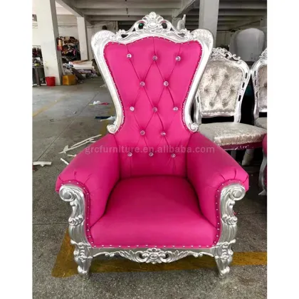 Elegant White Throne Chairs and King Golden Throne Chair for Large Weddings