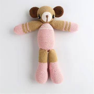 Lovely Bunny Handmade Rattle Baby Teething Doll Crochet Toy