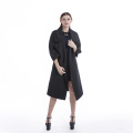 Blusão de cashmere preto longo