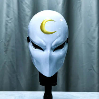 Golden Crescent Moon Knight Cos Mask