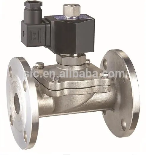 SS304 Stainless Steel Normally Open Flange Type Connection Solenoid Valve