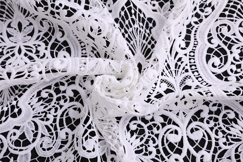Off White Yarn Guipure Fabric