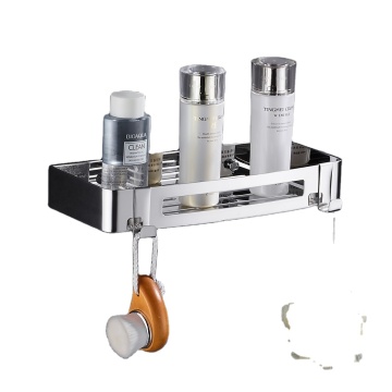 Chrome 304 Stainless Steel Single Tier Wall-Mounted Bathroom Shelf
