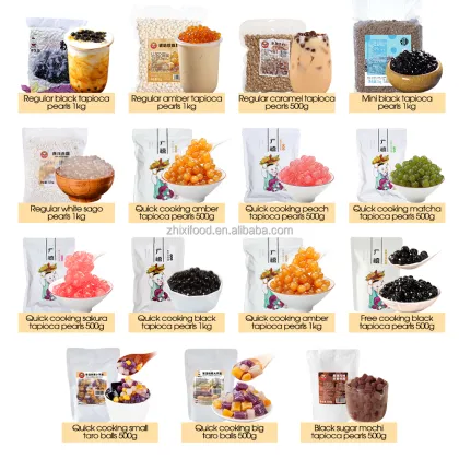 500g High Quality Bubble Tea Ingredients: Quick Cooking Colored Tapioca Pearls
